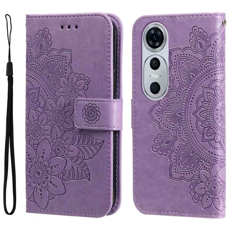 Seven-petal Flowers Embossing Leather Phone Case, For Huawei nova 11 SE, For Huawei nova 12 Pro, For Huawei Mate 60, For Huawei Mate 60 Pro, For Huawei Enjoy 60X, For Huawei nova 11 Pro, For Huawei nova 11