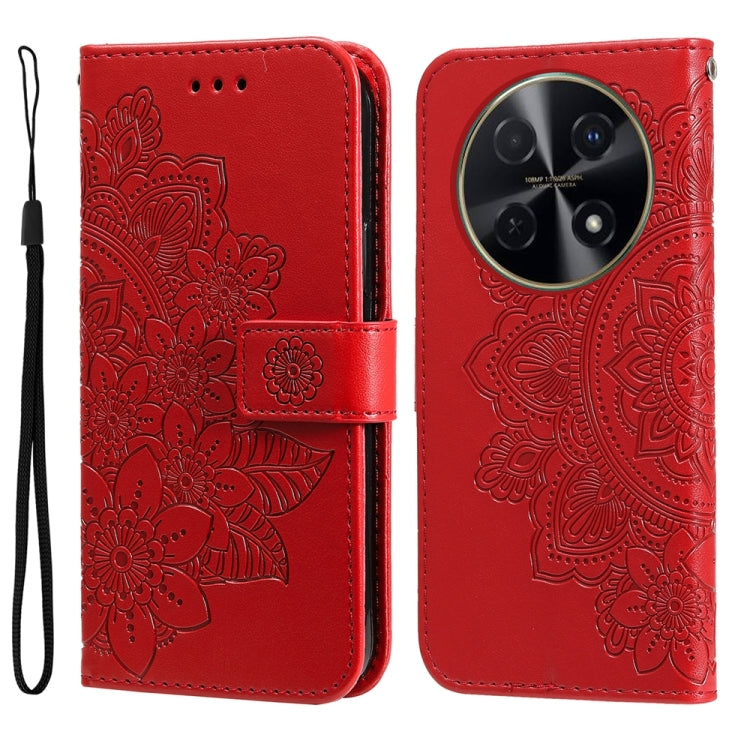 Seven-petal Flowers Embossing Leather Phone Case, For Huawei nova 13 Pro, For Huawei nova 13 / nova 12, For Huawei Enjoy 70 Pro, For Huawei Enjoy 70, For Huawei nova 11 SE, For Huawei nova 12 Pro, For Huawei Mate 60, For Huawei Mate 60 Pro             ...