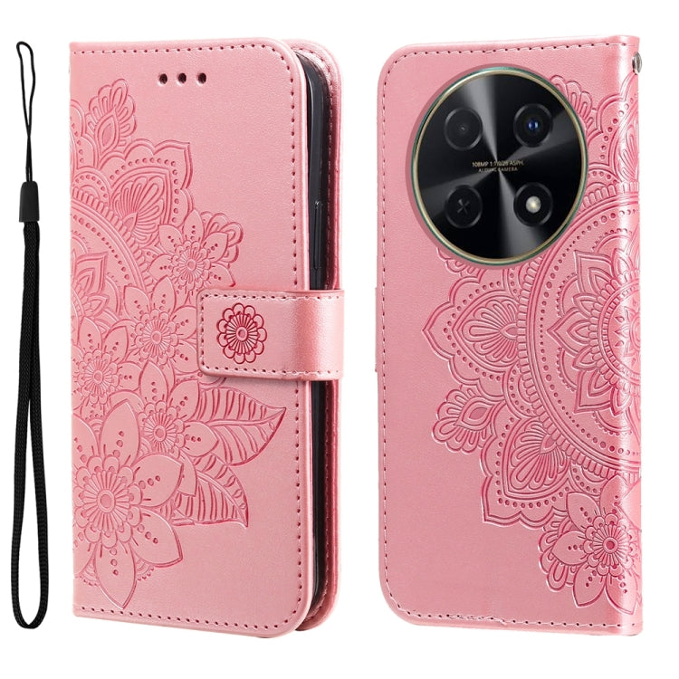 Seven-petal Flowers Embossing Leather Phone Case, For Huawei nova 13 Pro, For Huawei nova 13 / nova 12, For Huawei Enjoy 70 Pro, For Huawei Enjoy 70, For Huawei nova 11 SE, For Huawei nova 12 Pro, For Huawei Mate 60, For Huawei Mate 60 Pro             ...