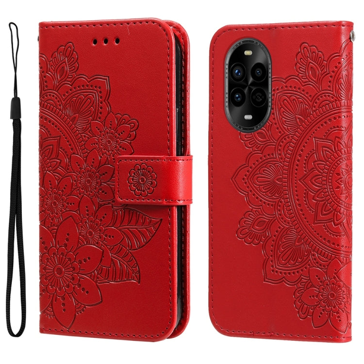 Seven-petal Flowers Embossing Leather Phone Case, For Huawei Enjoy 80, For Huawei nova 13 Pro, For Huawei nova 13 / nova 12, For Huawei Enjoy 70 Pro, For Huawei Enjoy 70, For Huawei nova 11 SE, For Huawei nova 12 Pro, For Huawei Mate 60                ...
