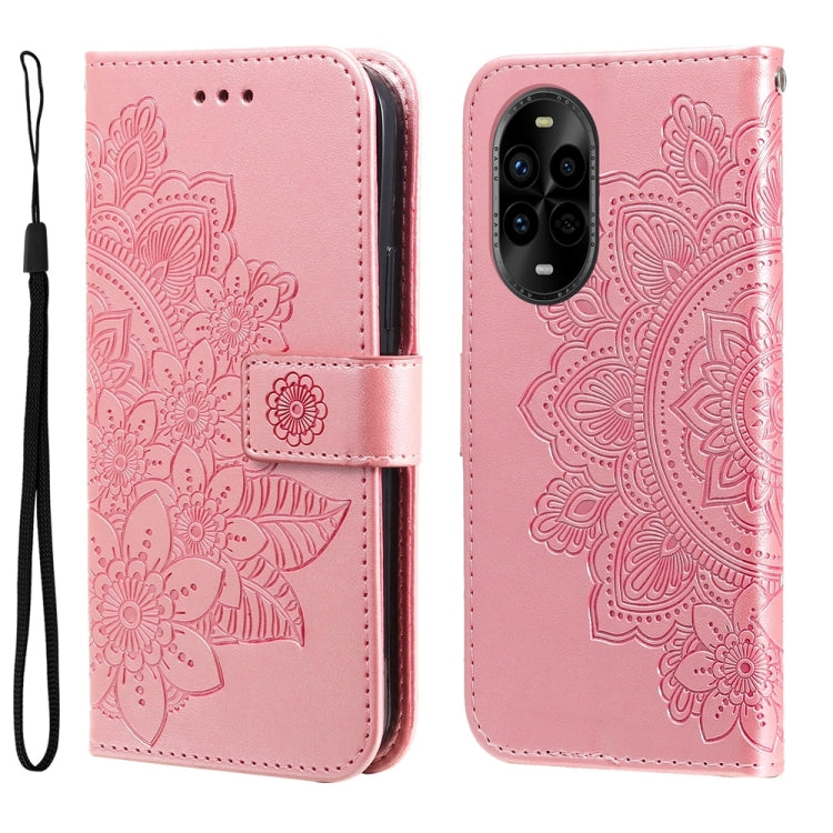 Seven-petal Flowers Embossing Leather Phone Case, For Huawei Enjoy 80, For Huawei nova 13 Pro, For Huawei nova 13 / nova 12, For Huawei Enjoy 70 Pro, For Huawei Enjoy 70, For Huawei nova 11 SE, For Huawei nova 12 Pro, For Huawei Mate 60                ...