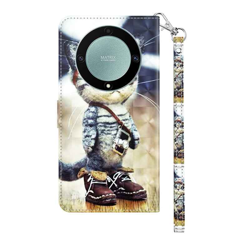 3D Painted Pattern Leather Phone Case, For Honor Magic5 Lite