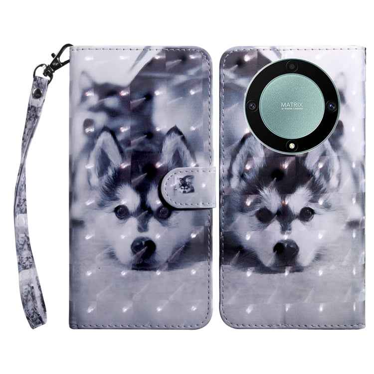 3D Painted Pattern Leather Phone Case, For Honor Magic5 Lite