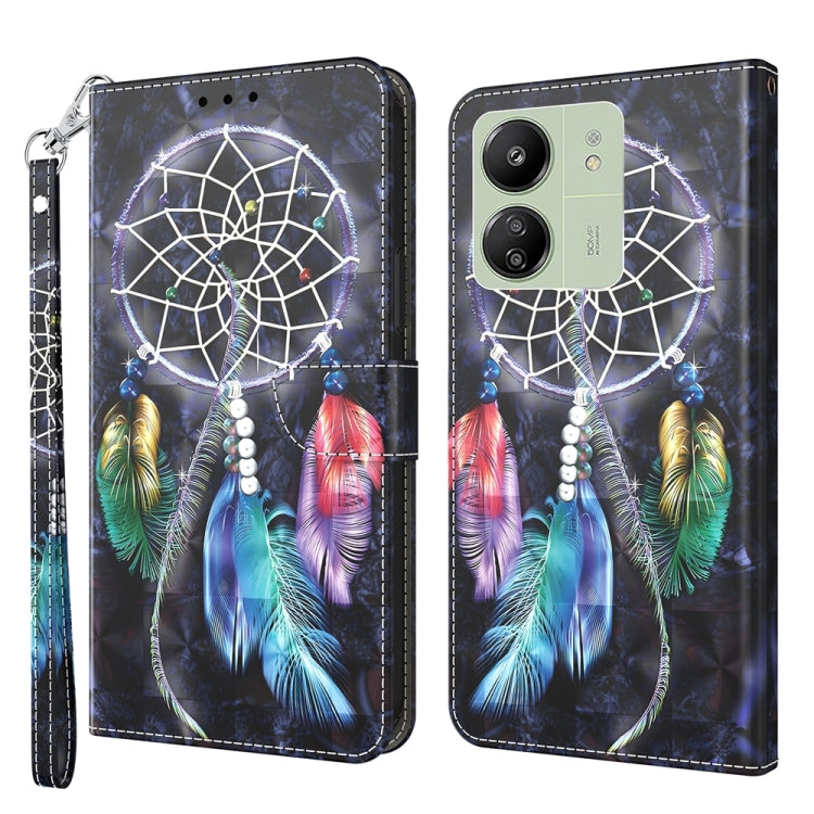 3D Painted Pattern Leather Phone Case, For Xiaomi Redmi A3, For Xiaomi Redmi Note 13 4G, For Xiaomi Redmi Note 13 5G, For Xiaomi Redmi 13C
