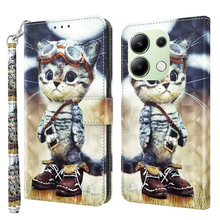 3D Painted Pattern Leather Phone Case, For Xiaomi Redmi A3, For Xiaomi Redmi Note 13 4G, For Xiaomi Redmi Note 13 5G, For Xiaomi Redmi 13C