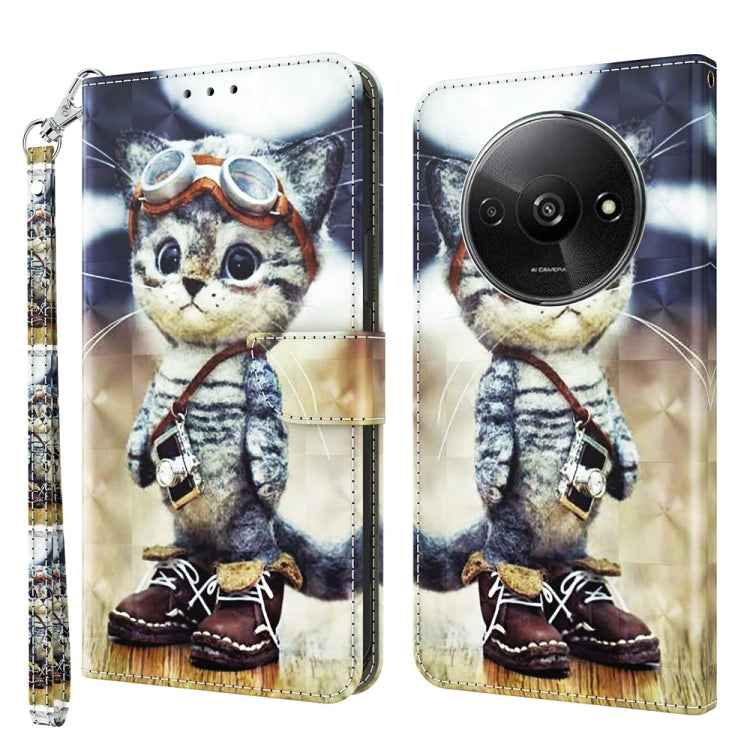 3D Painted Pattern Leather Phone Case, For Xiaomi Redmi A3, For Xiaomi Redmi Note 13 4G, For Xiaomi Redmi Note 13 5G, For Xiaomi Redmi 13C