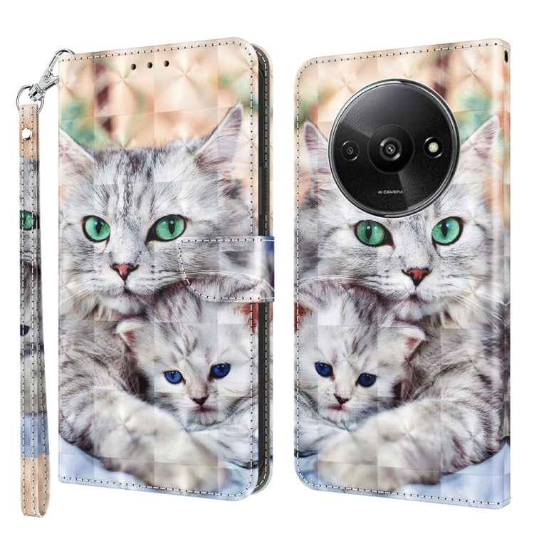 3D Painted Pattern Leather Phone Case, For Xiaomi Redmi A3, For Xiaomi Redmi Note 13 4G, For Xiaomi Redmi Note 13 5G, For Xiaomi Redmi 13C