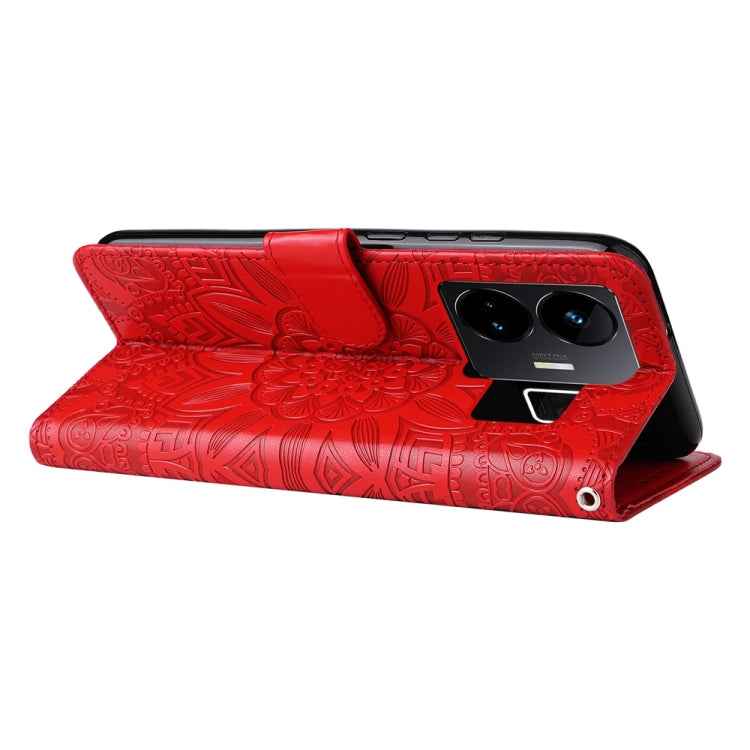 Embossed Sunflower Leather Phone Case, For Realme GT Neo 5 5G / GT3