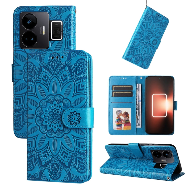 Embossed Sunflower Leather Phone Case, For Realme C65 4G, For Realme C55, For Realme GT Neo 5 5G / GT3