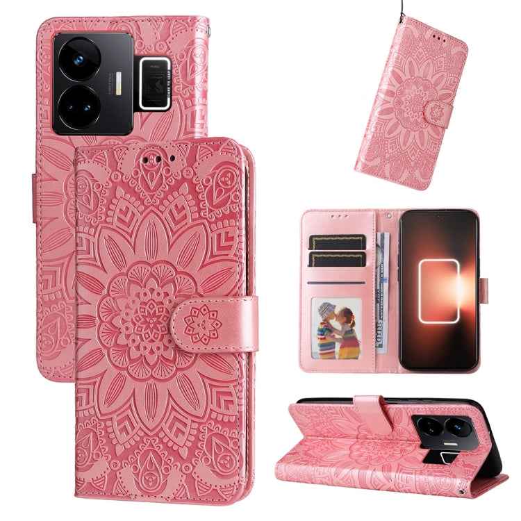 Embossed Sunflower Leather Phone Case, For Realme GT Neo 5 5G / GT3