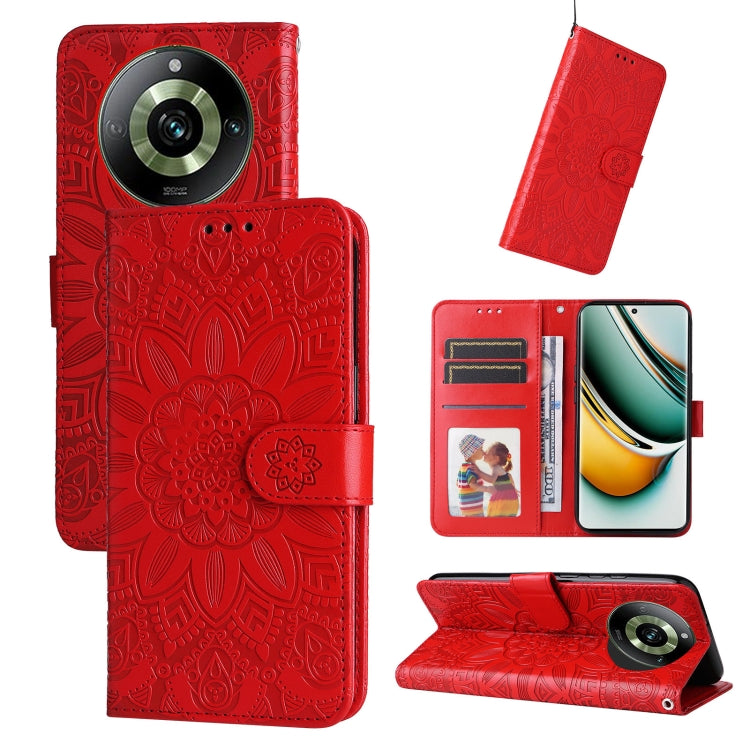 Embossed Sunflower Leather Phone Case, For Realme 12 Pro+, For Realme C67 4G Global, For Realme C67 Global / 11 5G Taiwan Version, For Realme 11 4G Global, For Realme C53 / Narzo N53, For Realme 11, For Realme 11 Pro / 11 Pro+, For Realme C65 4G       ...