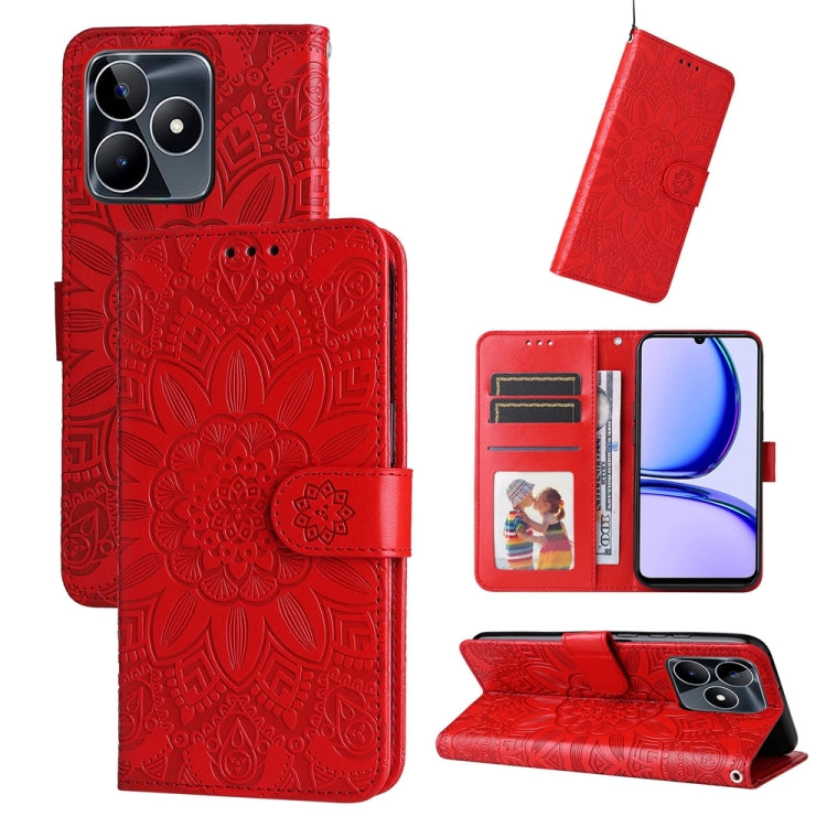 Embossed Sunflower Leather Phone Case, For Realme 12 Pro+, For Realme C67 4G Global, For Realme C67 Global / 11 5G Taiwan Version, For Realme 11 4G Global, For Realme C53 / Narzo N53, For Realme 11, For Realme 11 Pro / 11 Pro+, For Realme C65 4G       ...