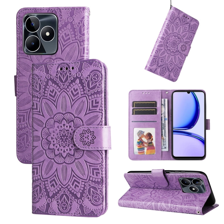 Embossed Sunflower Leather Phone Case, For Realme 12 Pro+, For Realme C67 4G Global, For Realme C67 Global / 11 5G Taiwan Version, For Realme 11 4G Global, For Realme C53 / Narzo N53, For Realme 11, For Realme 11 Pro / 11 Pro+, For Realme C65 4G       ...