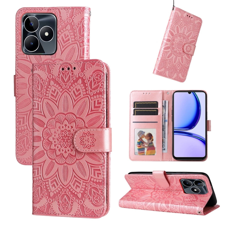 Embossed Sunflower Leather Phone Case, For Realme 12 Pro+, For Realme C67 4G Global, For Realme C67 Global / 11 5G Taiwan Version, For Realme 11 4G Global, For Realme C53 / Narzo N53, For Realme 11, For Realme 11 Pro / 11 Pro+, For Realme C65 4G       ...