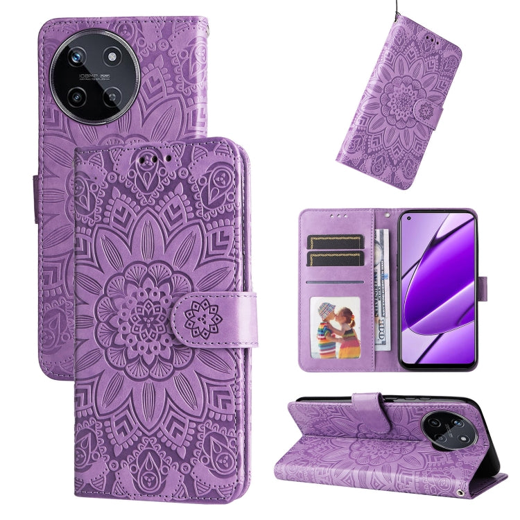 Embossed Sunflower Leather Phone Case, For Realme 12 Pro+, For Realme C67 4G Global, For Realme C67 Global / 11 5G Taiwan Version, For Realme 11 4G Global, For Realme C53 / Narzo N53, For Realme 11, For Realme 11 Pro / 11 Pro+, For Realme C65 4G       ...