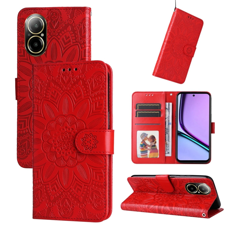 Embossed Sunflower Leather Phone Case, For Realme 12 Pro+, For Realme C67 4G Global, For Realme C67 Global / 11 5G Taiwan Version, For Realme 11 4G Global, For Realme C53 / Narzo N53, For Realme 11, For Realme 11 Pro / 11 Pro+, For Realme C65 4G       ...