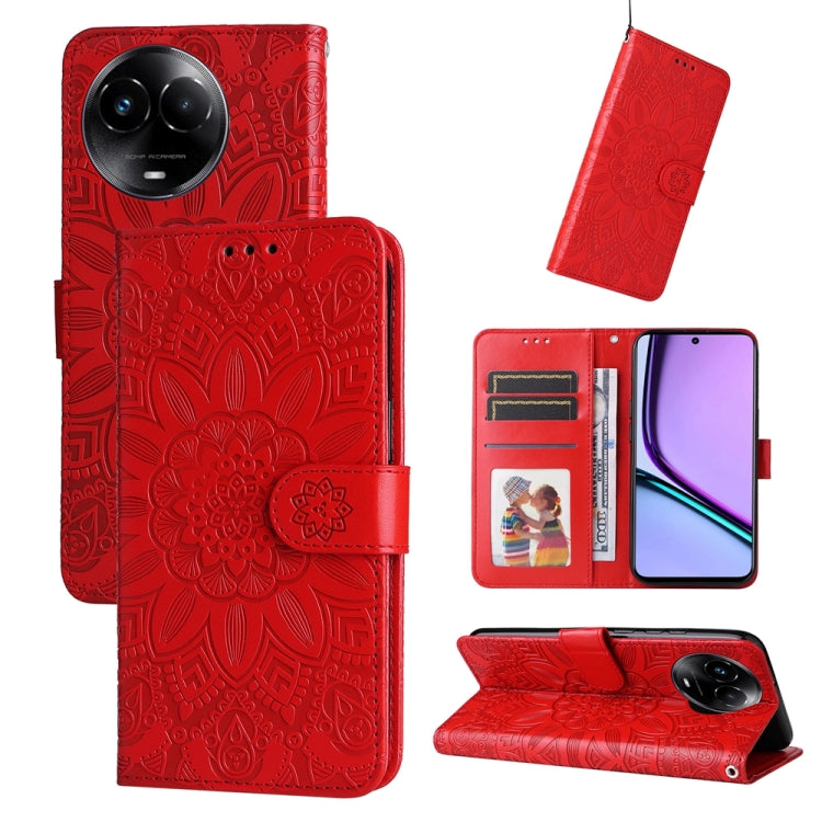 Embossed Sunflower Leather Phone Case, For Realme 12 Pro+, For Realme C67 4G Global, For Realme C67 Global / 11 5G Taiwan Version, For Realme 11 4G Global, For Realme C53 / Narzo N53, For Realme 11, For Realme 11 Pro / 11 Pro+, For Realme C65 4G       ...