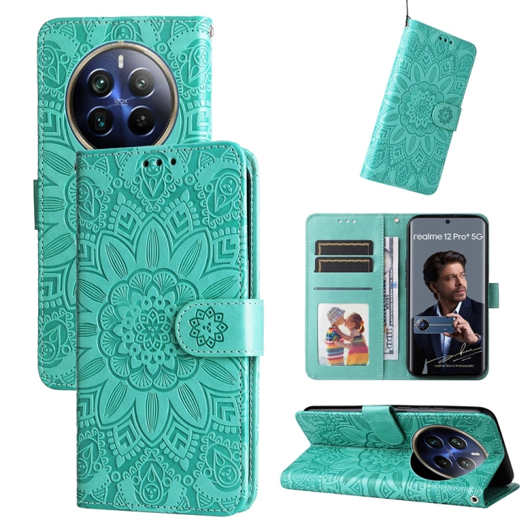 Embossed Sunflower Leather Phone Case, For Realme 12 Pro+, For Realme C67 4G Global, For Realme C67 Global / 11 5G Taiwan Version, For Realme 11 4G Global, For Realme C53 / Narzo N53, For Realme 11, For Realme 11 Pro / 11 Pro+, For Realme C65 4G       ...