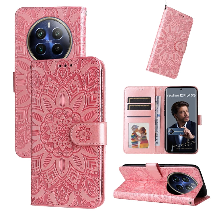 Embossed Sunflower Leather Phone Case, For Realme 12 Pro+, For Realme C67 4G Global, For Realme C67 Global / 11 5G Taiwan Version, For Realme 11 4G Global, For Realme C53 / Narzo N53, For Realme 11, For Realme 11 Pro / 11 Pro+, For Realme C65 4G       ...