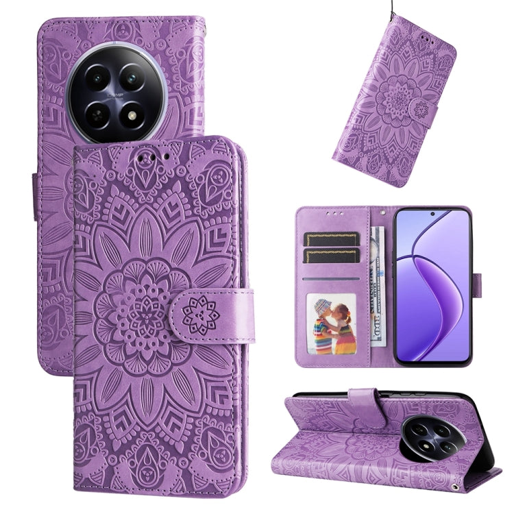 Embossed Sunflower Leather Phone Case, For Realme 14 Pro+ Global, For Realme 14 Pro Global, For Realme GT 7 Pro, For Realme 13+, For Realme 13 Pro / 13 Pro+ / P1 Pro Global, For Realme GT 6 / GT Neo6 SE, For Realme C63 / C61  / Note 60, For Realme 12 5...