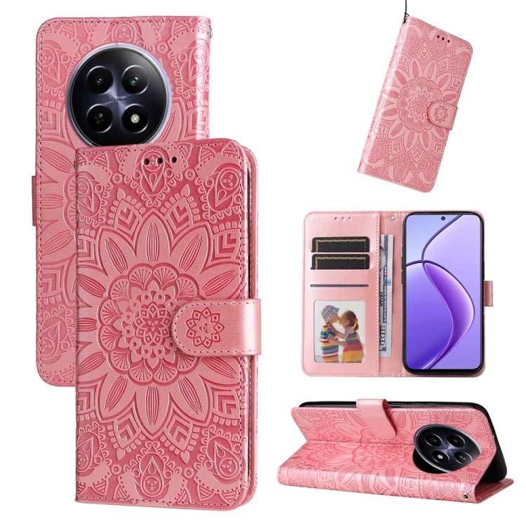 Embossed Sunflower Leather Phone Case, For Realme 14 Pro+ Global, For Realme 14 Pro Global, For Realme GT 7 Pro, For Realme 13+, For Realme 13 Pro / 13 Pro+ / P1 Pro Global, For Realme GT 6 / GT Neo6 SE, For Realme C63 / C61  / Note 60, For Realme 12 5...
