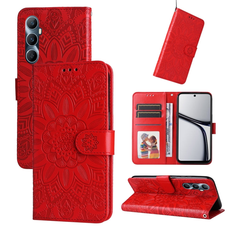 Embossed Sunflower Leather Phone Case, For Realme C65 4G, For Realme C55, For Realme GT Neo 5 5G / GT3