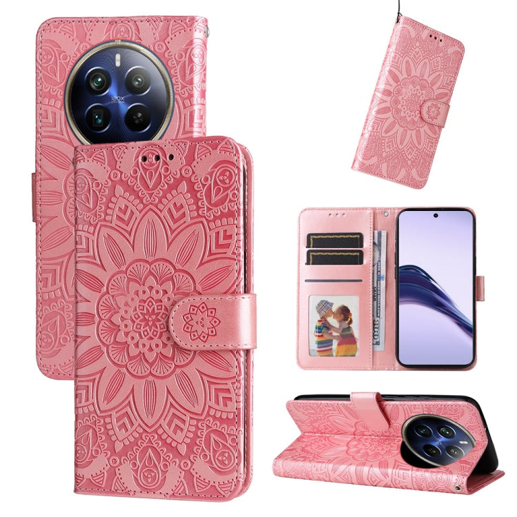 Embossed Sunflower Leather Phone Case, For Realme 14 Pro+ Global, For Realme 14 Pro Global, For Realme GT 7 Pro, For Realme 13+, For Realme 13 Pro / 13 Pro+ / P1 Pro Global, For Realme GT 6 / GT Neo6 SE, For Realme C63 / C61  / Note 60, For Realme 12 5...