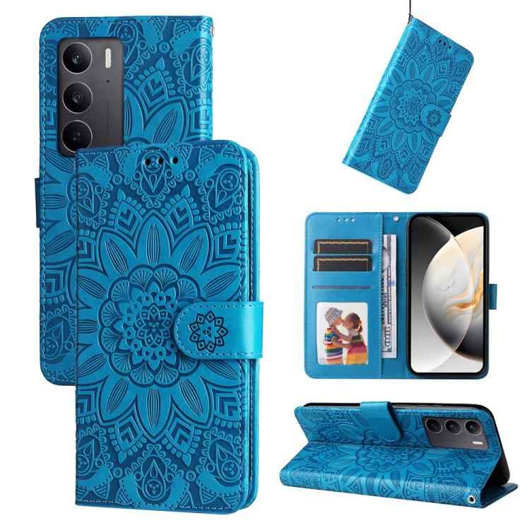 Embossed Sunflower Leather Phone Case, For Realme 15x 5G India / Realme C85 5G, For Realme C85 Pro 4G, For Realme 15T 5G, For Realme Narzo 80 Lite 4G / C71 India, For Realme 15 5G / Realme 15 Pro 5G, For Realme C71 4G / C75 4G / 5G / 14x               ...