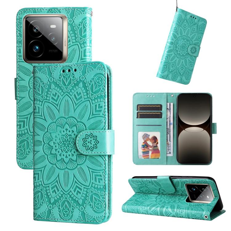 Embossed Sunflower Leather Phone Case, For Realme 14 Pro+ Global, For Realme 14 Pro Global, For Realme GT 7 Pro, For Realme 13+, For Realme 13 Pro / 13 Pro+ / P1 Pro Global, For Realme GT 6 / GT Neo6 SE, For Realme C63 / C61  / Note 60, For Realme 12 5...