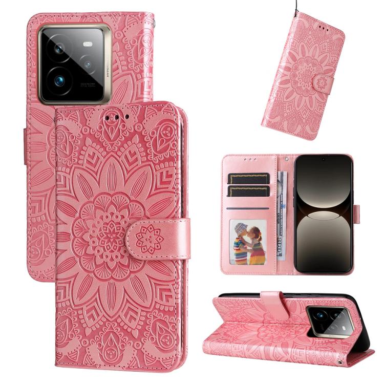 Embossed Sunflower Leather Phone Case, For Realme 14 Pro+ Global, For Realme 14 Pro Global, For Realme GT 7 Pro, For Realme 13+, For Realme 13 Pro / 13 Pro+ / P1 Pro Global, For Realme GT 6 / GT Neo6 SE, For Realme C63 / C61  / Note 60, For Realme 12 5...