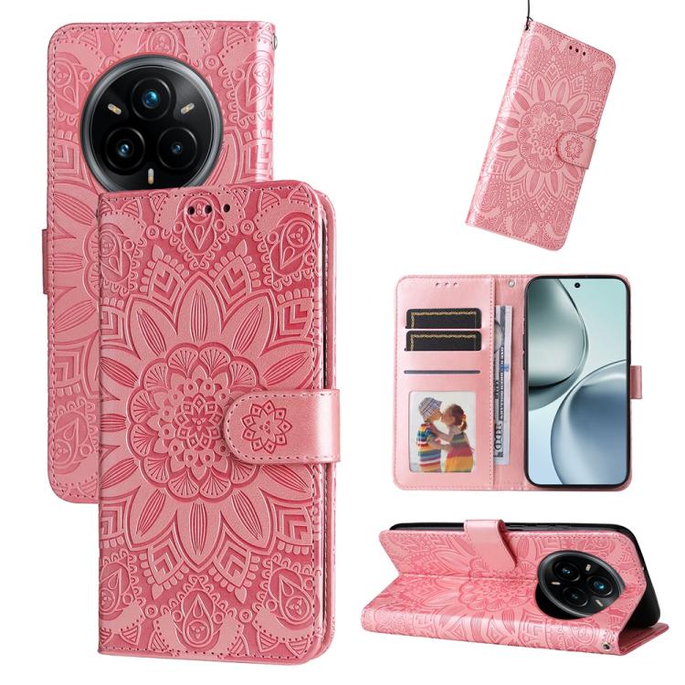 Embossed Sunflower Leather Phone Case, For Realme 14 Pro+ Global, For Realme 14 Pro Global, For Realme GT 7 Pro, For Realme 13+, For Realme 13 Pro / 13 Pro+ / P1 Pro Global, For Realme GT 6 / GT Neo6 SE, For Realme C63 / C61  / Note 60, For Realme 12 5...