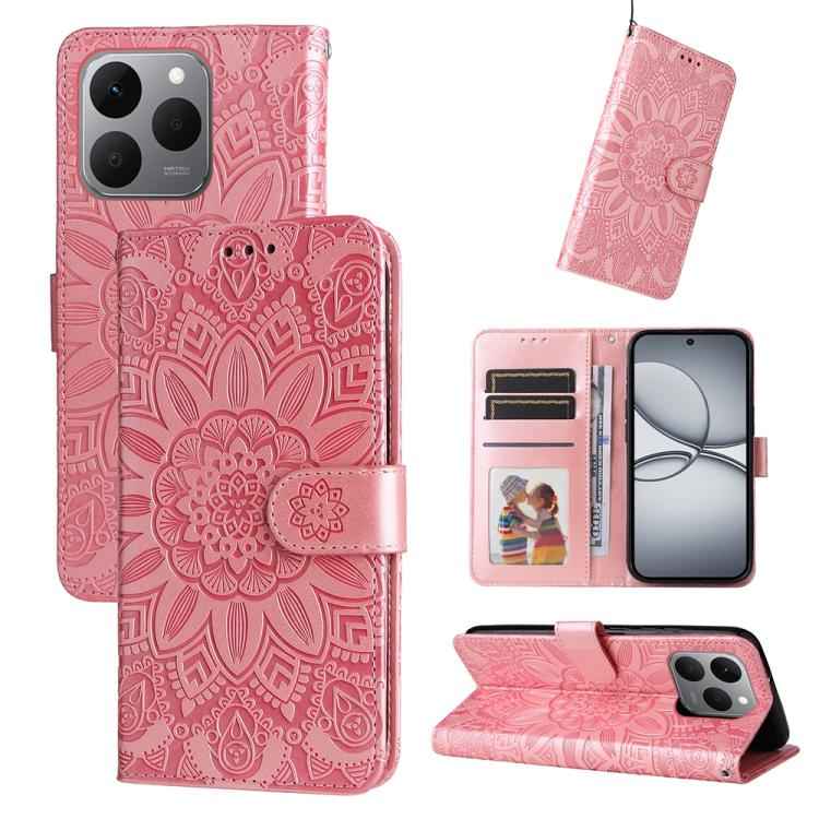 Embossed Sunflower Leather Phone Case, For Realme 15x 5G India / Realme C85 5G, For Realme C85 Pro 4G, For Realme 15T 5G, For Realme Narzo 80 Lite 4G / C71 India, For Realme 15 5G / Realme 15 Pro 5G, For Realme C71 4G / C75 4G / 5G / 14x               ...