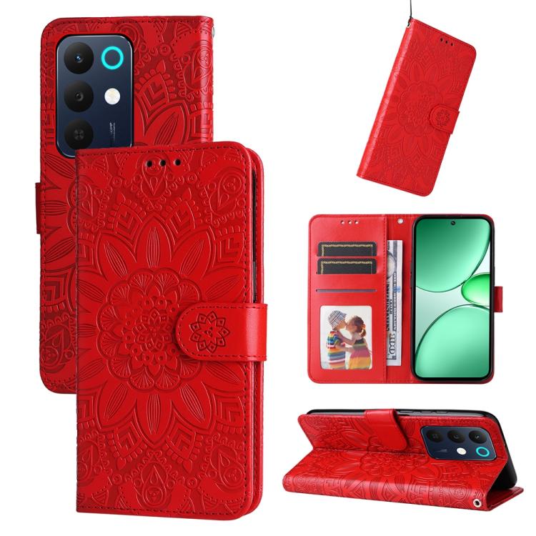 Embossed Sunflower Leather Phone Case, For Realme 16 Pro+ 5G, For Realme 16 Pro 5G, For Realme 15x 5G India / Realme C85 5G, For Realme C85 Pro 4G, For Realme 15T 5G, For Realme Narzo 80 Lite 4G / C71 India, For Realme 15 5G / Realme 15 Pro 5G         ...