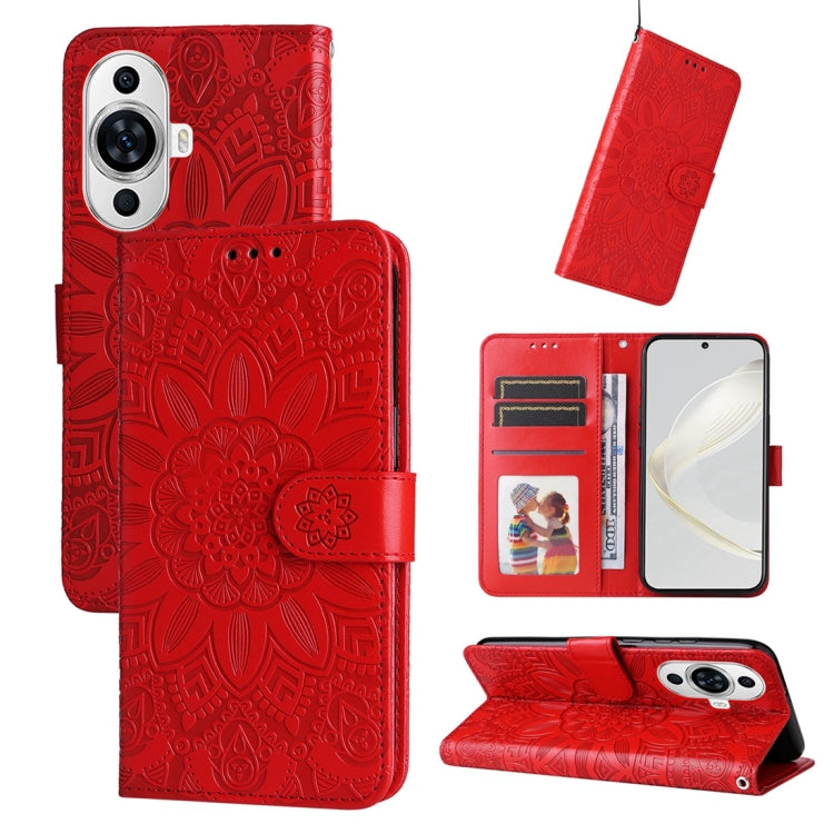 Embossed Sunflower Leather Phone Case, For Huawei nova 11 Pro, For Huawei nova 11