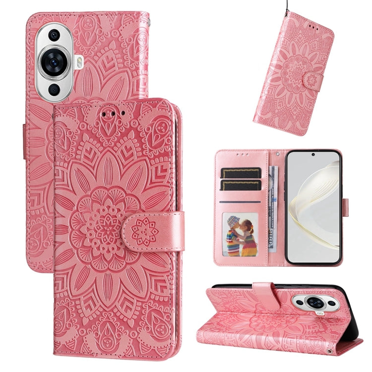Embossed Sunflower Leather Phone Case, For Huawei nova 11 Pro, For Huawei nova 11