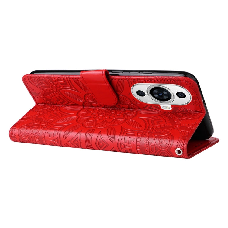 Embossed Sunflower Leather Phone Case, For Huawei nova 11 Pro, For Huawei nova 11