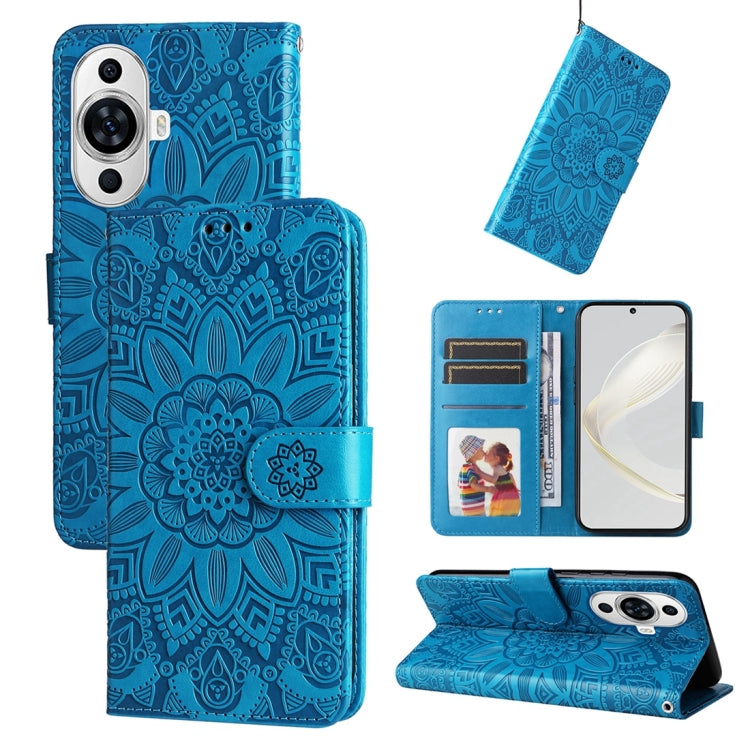Embossed Sunflower Leather Phone Case, For Huawei nova 11 Pro, For Huawei nova 11