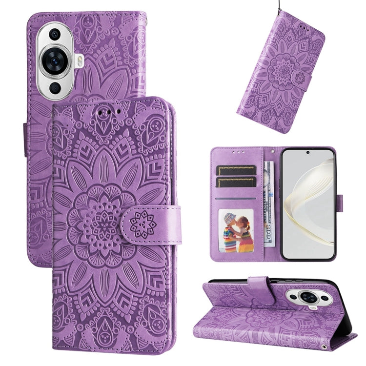 Embossed Sunflower Leather Phone Case, For Huawei nova 11 Pro, For Huawei nova 11