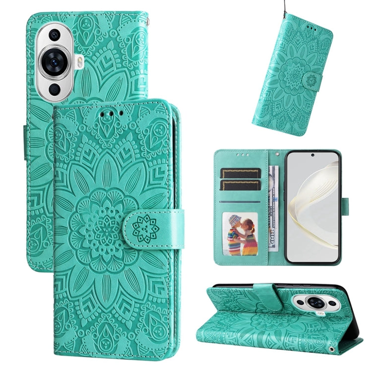 Embossed Sunflower Leather Phone Case, For Huawei nova 11 Pro, For Huawei nova 11