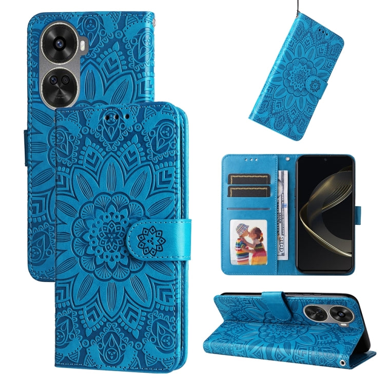 Embossed Sunflower Leather Phone Case, For Huawei nova 13 Pro, For Huawei nova 13 / nova 12, For Huawei Enjoy 70 Pro, For Huawei Enjoy 70, For Huawei nova 11 SE, For Huawei nova 12 Pro, For Huawei Mate 60, For Huawei Mate 60 Pro, For Huawei nova 11 Pro