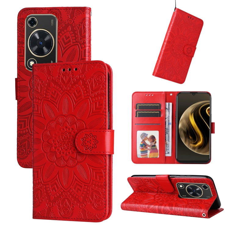Embossed Sunflower Leather Phone Case, For Huawei Enjoy 80, For Huawei nova 13 Pro, For Huawei nova 13 / nova 12, For Huawei Enjoy 70 Pro, For Huawei Enjoy 70, For Huawei nova 11 SE, For Huawei nova 12 Pro, For Huawei Mate 60, For Huawei Mate 60 Pro