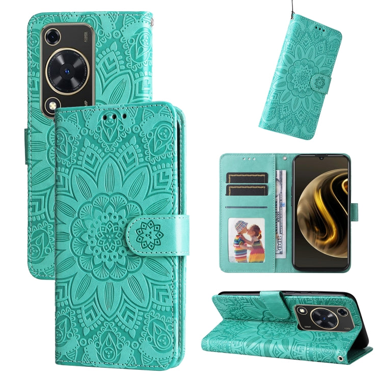 Embossed Sunflower Leather Phone Case, For Huawei nova 13 Pro, For Huawei nova 13 / nova 12, For Huawei Enjoy 70 Pro, For Huawei Enjoy 70, For Huawei nova 11 SE, For Huawei nova 12 Pro, For Huawei Mate 60, For Huawei Mate 60 Pro, For Huawei nova 11 Pro