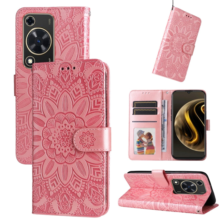 Embossed Sunflower Leather Phone Case, For Huawei nova 13 Pro, For Huawei nova 13 / nova 12, For Huawei Enjoy 70 Pro, For Huawei Enjoy 70, For Huawei nova 11 SE, For Huawei nova 12 Pro, For Huawei Mate 60, For Huawei Mate 60 Pro, For Huawei nova 11 Pro