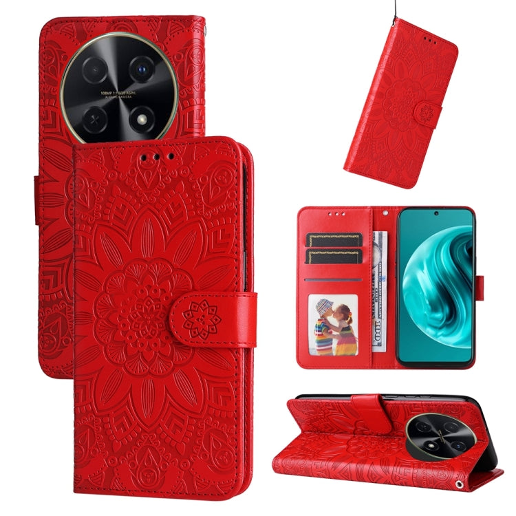 Embossed Sunflower Leather Phone Case, For Huawei Enjoy 80, For Huawei nova 13 Pro, For Huawei nova 13 / nova 12, For Huawei Enjoy 70 Pro, For Huawei Enjoy 70, For Huawei nova 11 SE, For Huawei nova 12 Pro, For Huawei Mate 60, For Huawei Mate 60 Pro