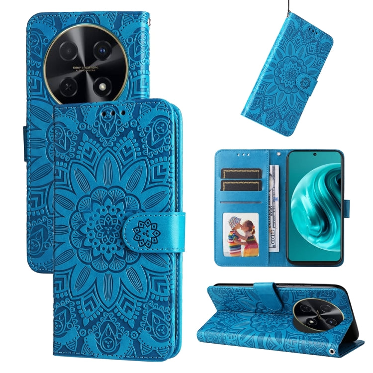 Embossed Sunflower Leather Phone Case, For Huawei Enjoy 80, For Huawei nova 13 Pro, For Huawei nova 13 / nova 12, For Huawei Enjoy 70 Pro, For Huawei Enjoy 70, For Huawei nova 11 SE, For Huawei nova 12 Pro, For Huawei Mate 60, For Huawei Mate 60 Pro