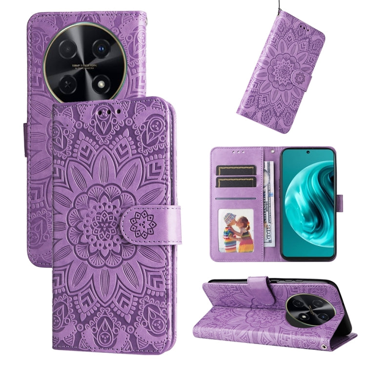 Embossed Sunflower Leather Phone Case, For Huawei Enjoy 80, For Huawei nova 13 Pro, For Huawei nova 13 / nova 12, For Huawei Enjoy 70 Pro, For Huawei Enjoy 70, For Huawei nova 11 SE, For Huawei nova 12 Pro, For Huawei Mate 60, For Huawei Mate 60 Pro