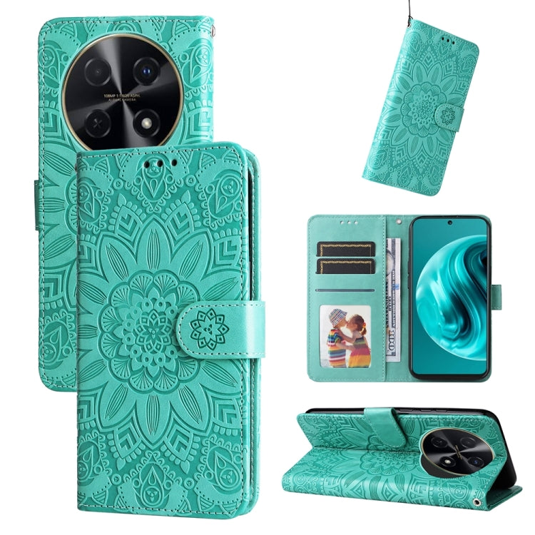Embossed Sunflower Leather Phone Case, For Huawei Enjoy 80, For Huawei nova 13 Pro, For Huawei nova 13 / nova 12, For Huawei Enjoy 70 Pro, For Huawei Enjoy 70, For Huawei nova 11 SE, For Huawei nova 12 Pro, For Huawei Mate 60, For Huawei Mate 60 Pro