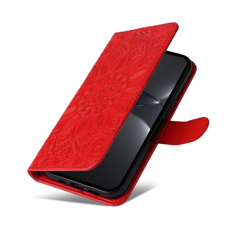 Embossed Sunflower Leather Phone Case, For Huawei nova 13 Pro, For Huawei nova 13 / nova 12, For Huawei Enjoy 70 Pro, For Huawei Enjoy 70, For Huawei nova 11 SE, For Huawei nova 12 Pro, For Huawei Mate 60, For Huawei Mate 60 Pro, For Huawei nova 11 Pro
