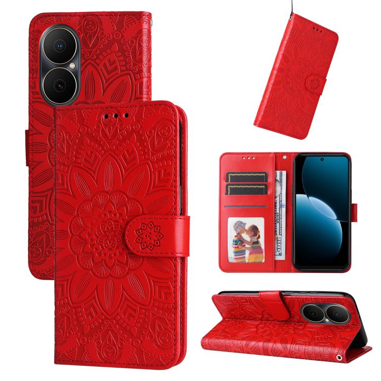 Embossed Sunflower Leather Phone Case, For Huawei Enjoy 80, For Huawei nova 13 Pro, For Huawei nova 13 / nova 12, For Huawei Enjoy 70 Pro, For Huawei Enjoy 70, For Huawei nova 11 SE, For Huawei nova 12 Pro, For Huawei Mate 60, For Huawei Mate 60 Pro