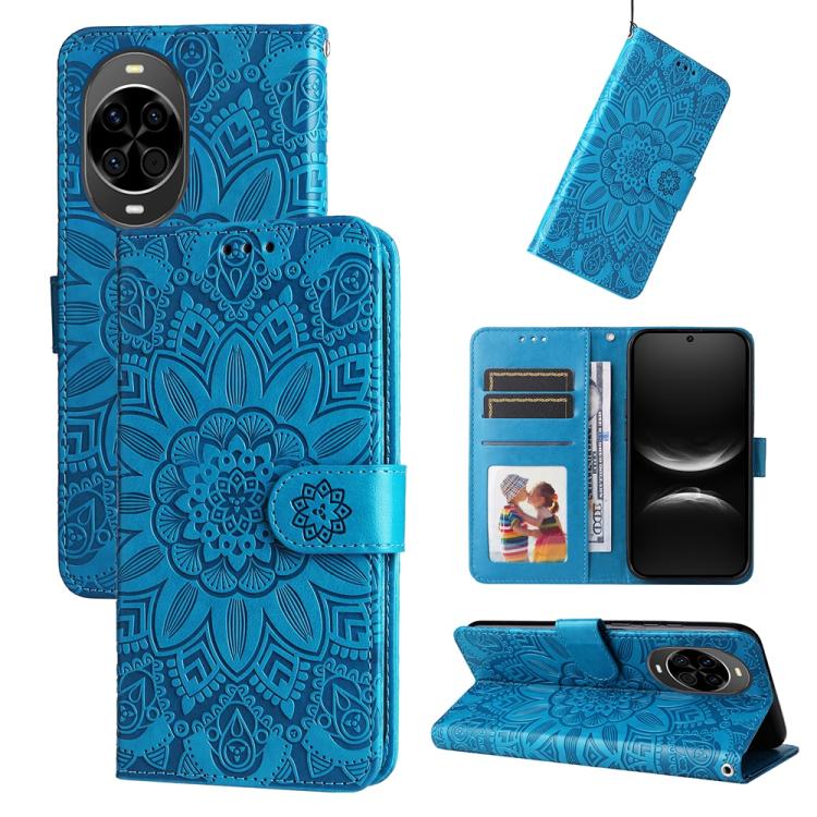 Embossed Sunflower Leather Phone Case, For Huawei Enjoy 90 Pro Max 5G, For Huawei Enjoy 90 / Enjoy 90 Plus 5G, For Huawei Enjoy 80 Plus, For Huawei nova 15 Pro / nova 15 Ultra, For Huawei Mate 70 Air 5G, For Huawei nova 14 Lite, For Huawei Maimang 40 5...